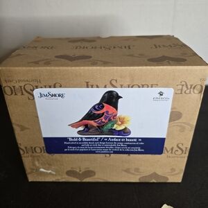 Jim Shore Vibrant Bird Figurine - Black and Multicolor